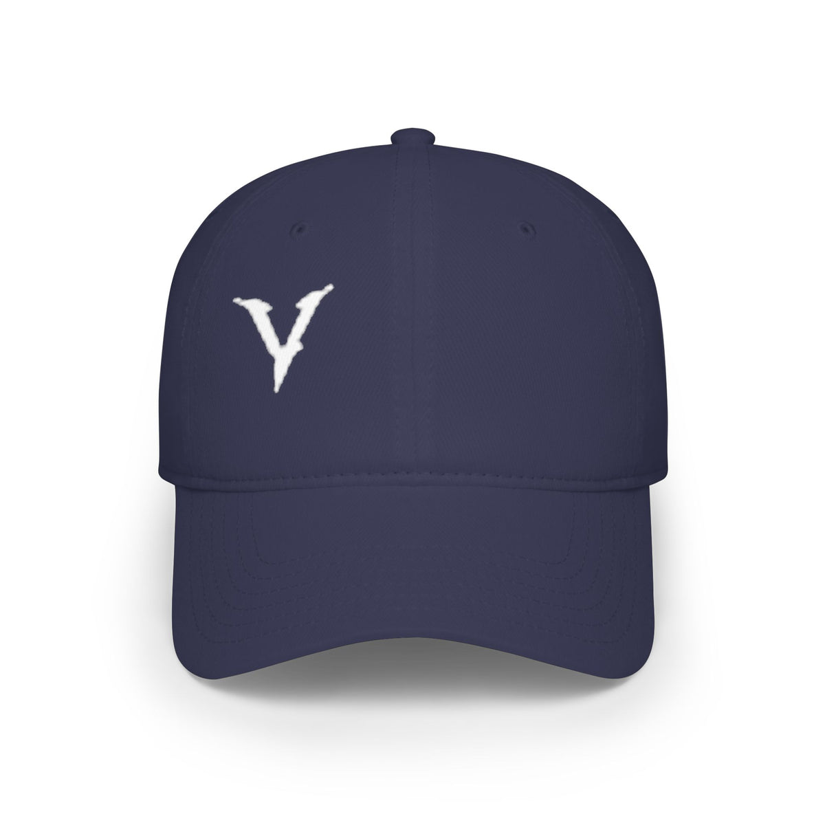 Embroidered 'V' Low Profile Baseball Cap — Minimalist Vintage Logo Hat