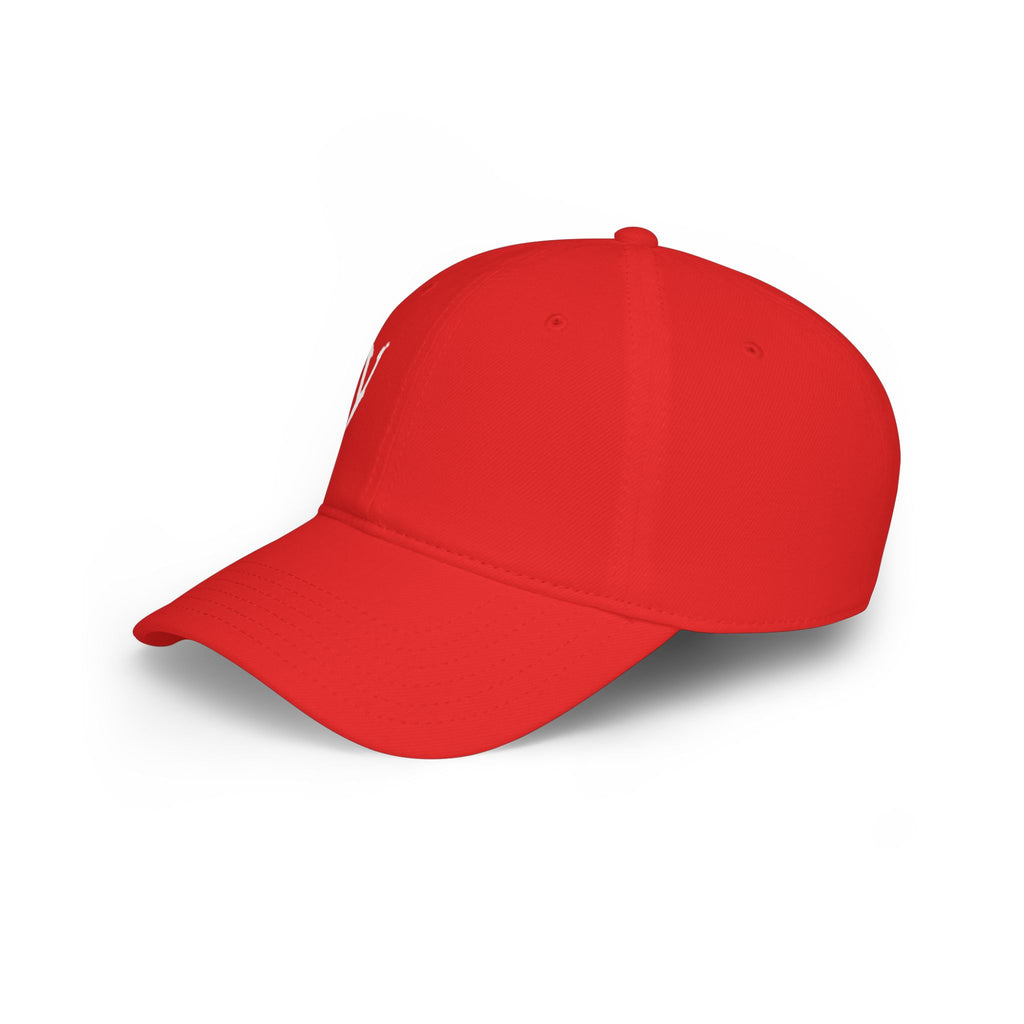 Embroidered 'V' Low Profile Baseball Cap — Minimalist Vintage Logo Hat