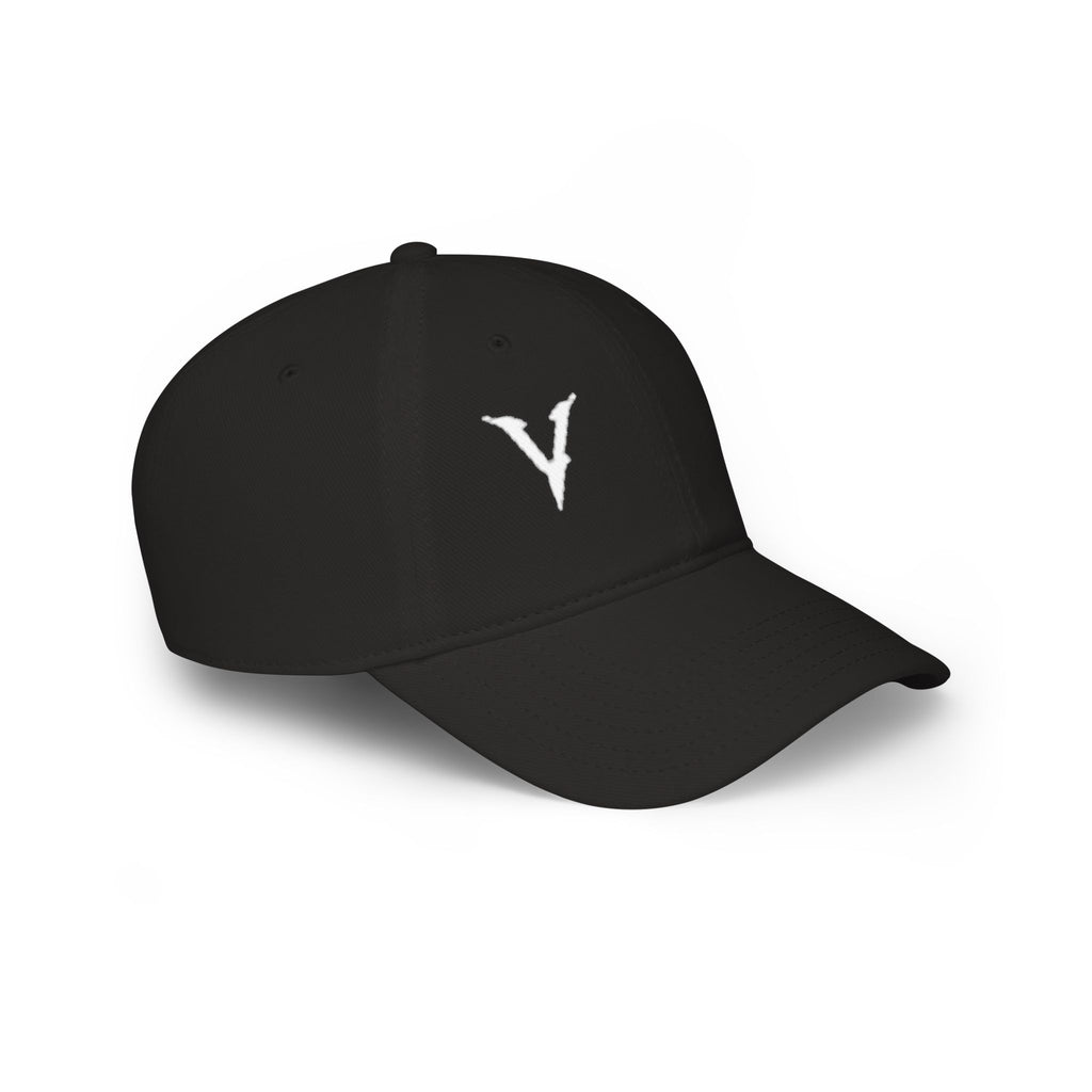 Embroidered 'V' Low Profile Baseball Cap — Minimalist Vintage Logo Hat