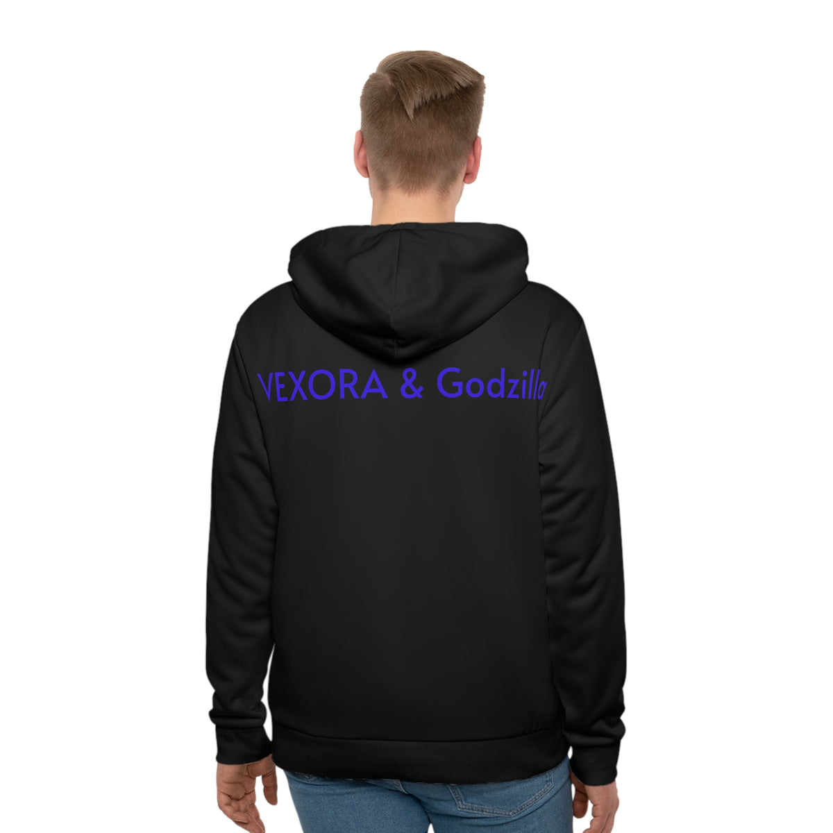 Godzilla Graphic Hoodie - 'VEXORA & Godzilla' Blue Monster Pullover