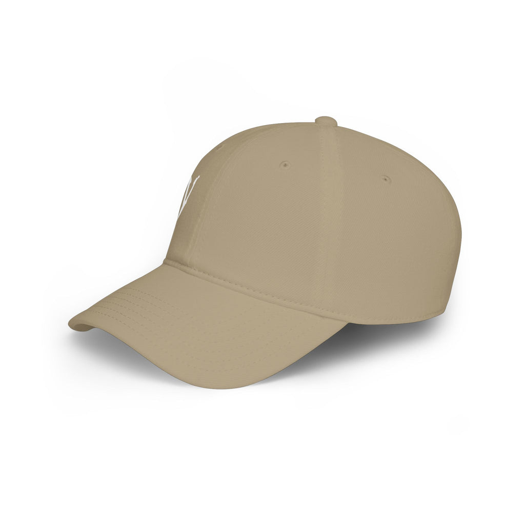 Embroidered 'V' Low Profile Baseball Cap — Minimalist Vintage Logo Hat