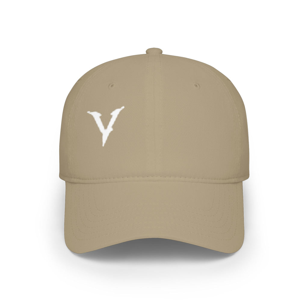 Embroidered 'V' Low Profile Baseball Cap — Minimalist Vintage Logo Hat