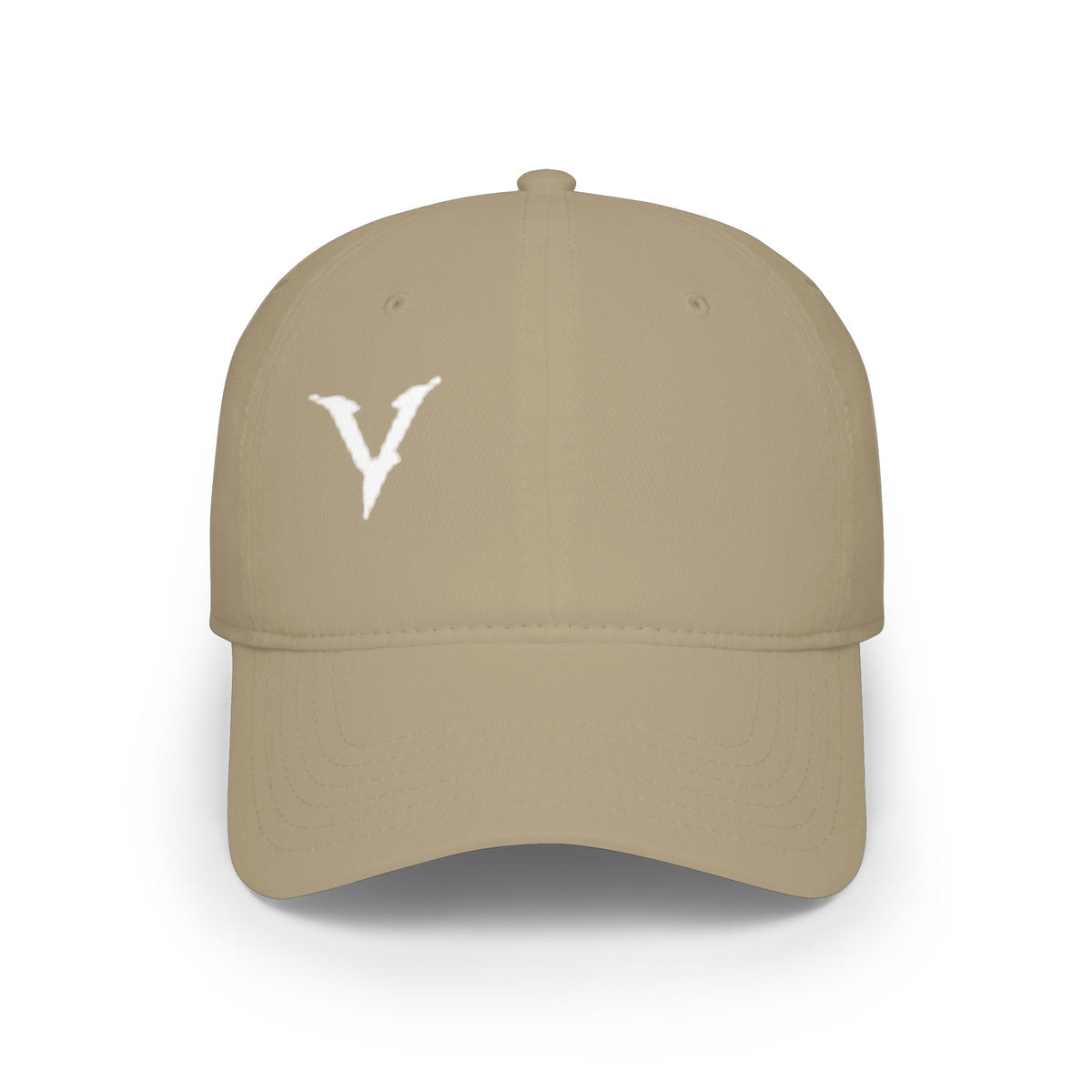 Embroidered 'V' Low Profile Baseball Cap — Minimalist Vintage Logo Hat