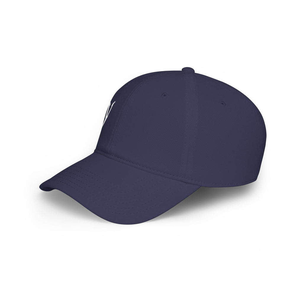 Embroidered 'V' Low Profile Baseball Cap — Minimalist Vintage Logo Hat
