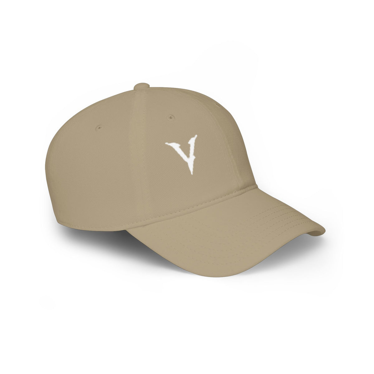 Embroidered 'V' Low Profile Baseball Cap — Minimalist Vintage Logo Hat