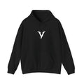 V Logo Black Hoodie – Minimal Gothic 'V' Pullover