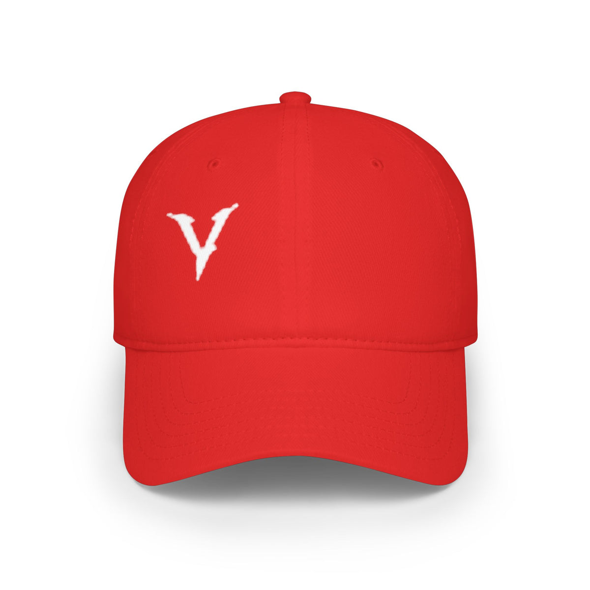 Embroidered 'V' Low Profile Baseball Cap — Minimalist Vintage Logo Hat