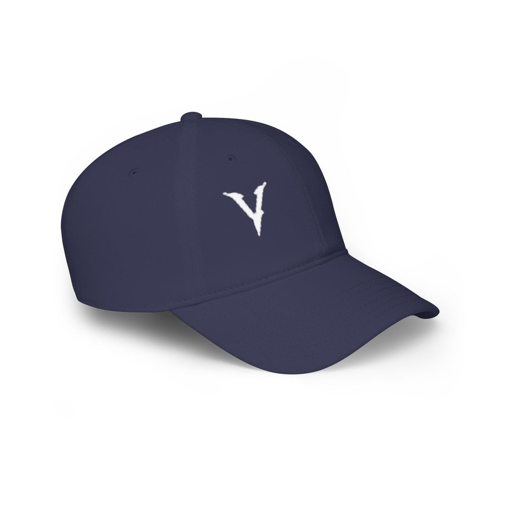 Embroidered 'V' Low Profile Baseball Cap — Minimalist Vintage Logo Hat