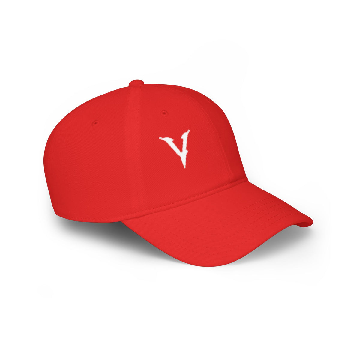Embroidered 'V' Low Profile Baseball Cap — Minimalist Vintage Logo Hat