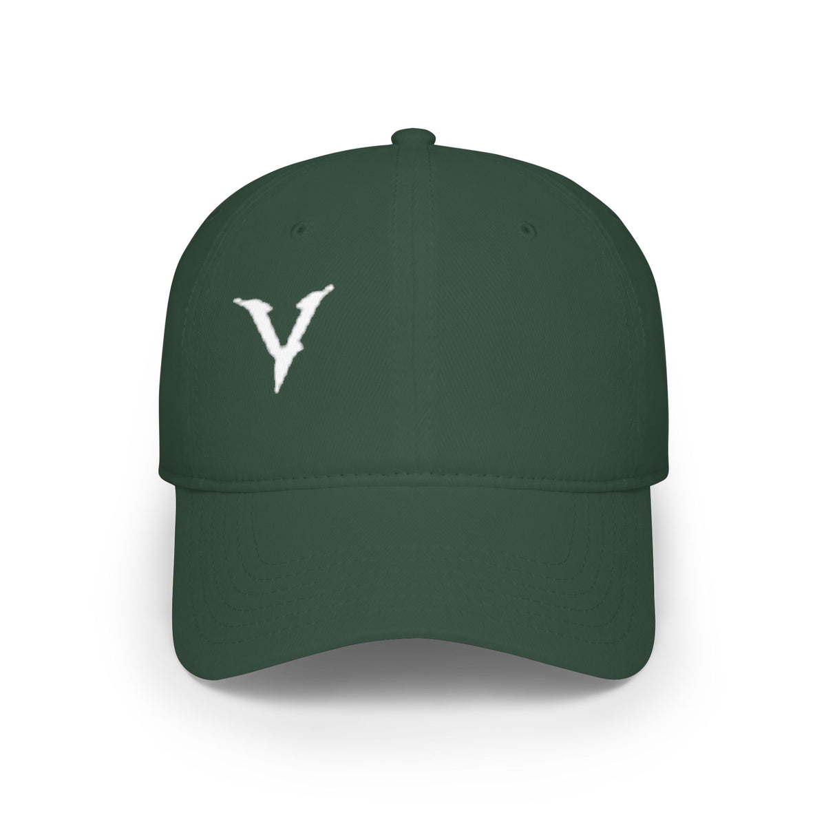 Embroidered 'V' Low Profile Baseball Cap — Minimalist Vintage Logo Hat