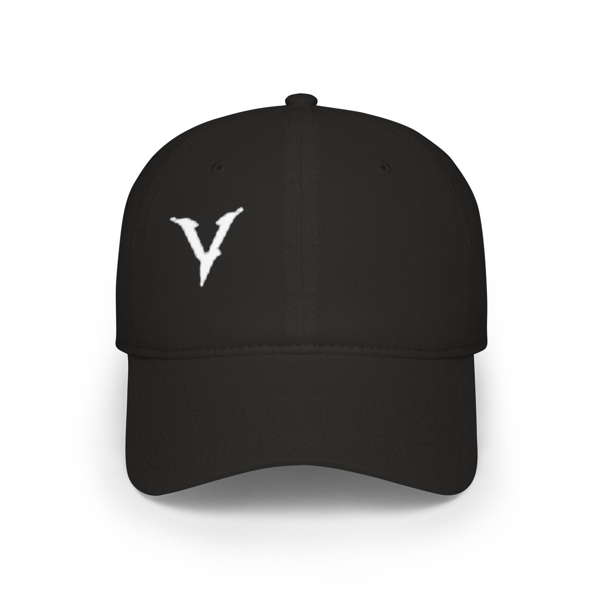 Embroidered 'V' Low Profile Baseball Cap — Minimalist Vintage Logo Hat