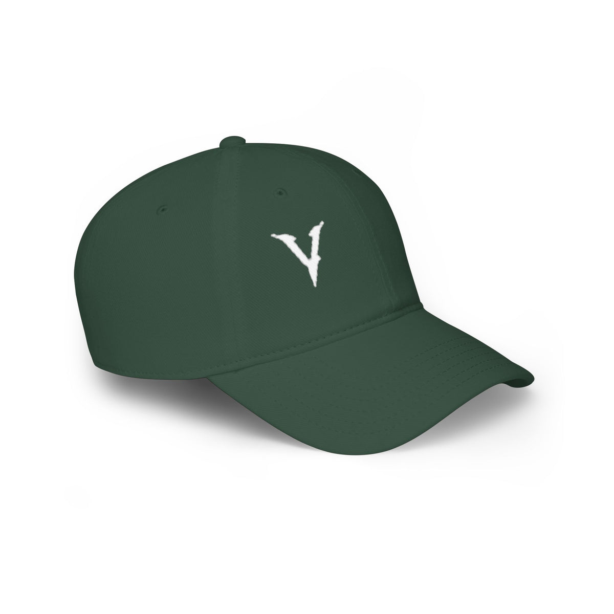 Embroidered 'V' Low Profile Baseball Cap — Minimalist Vintage Logo Hat